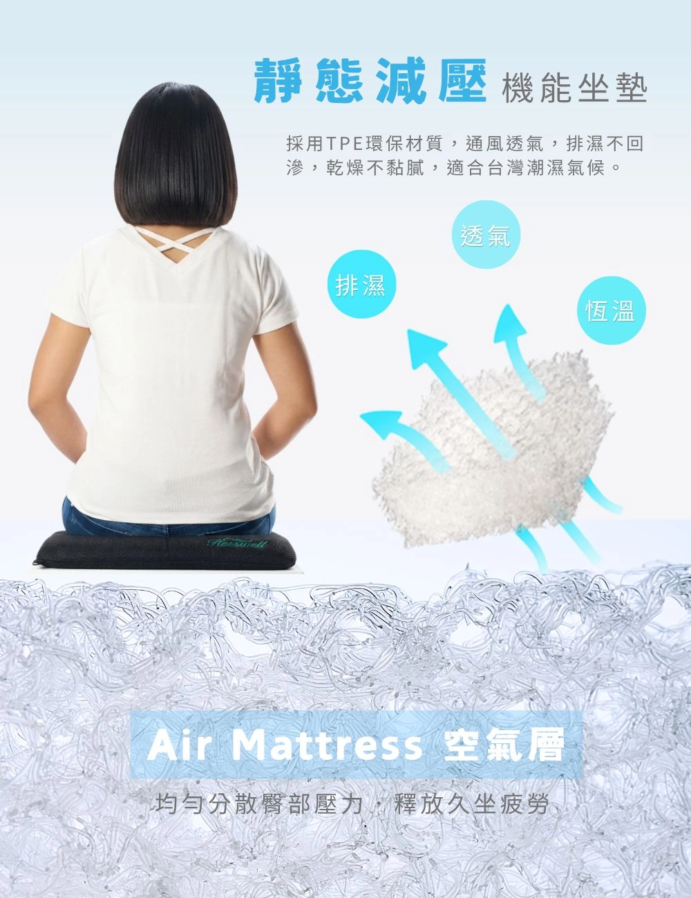 上班族坐墊推薦3D透氣減壓樂活坐墊