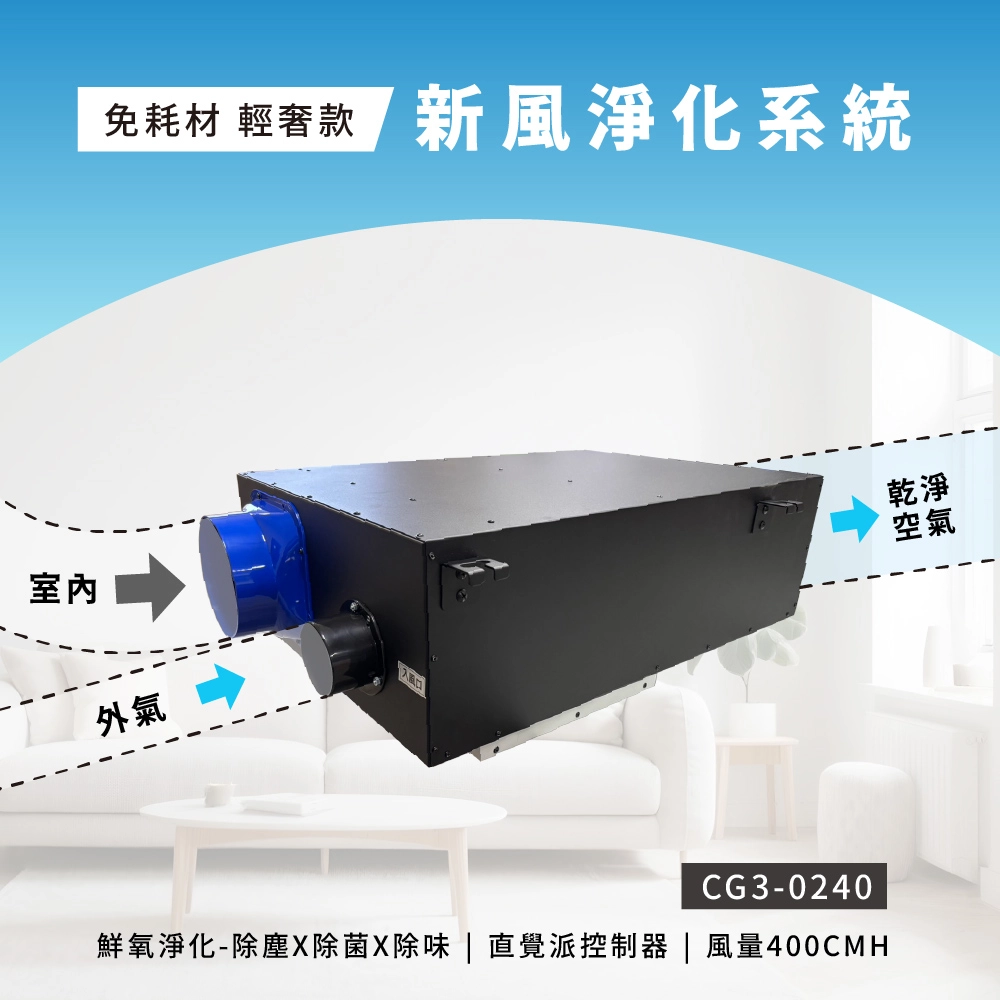 免耗材 輕奢款 新風淨化系統 CG3-0240