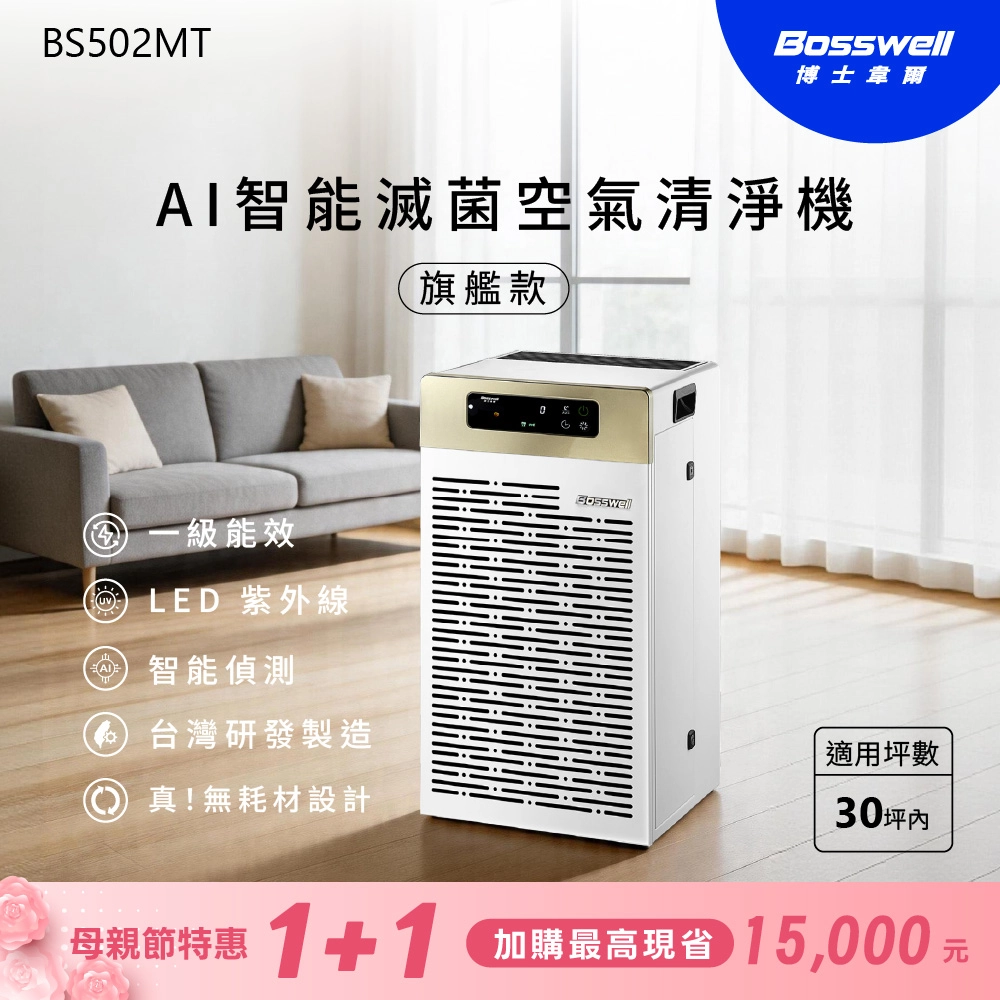 AI智能滅菌空氣清淨機 旗艦款 30坪內 BS502MT